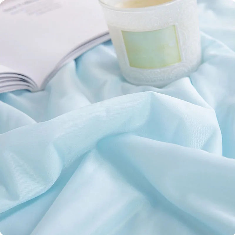Afralia™ Satin Silky Summer Cooling Quilt Double Solid Color Bedding