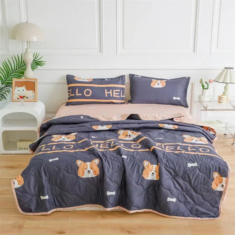 Afralia™ Summer Cool Quilt, Washed Cotton Single Air-Conditioned Blanket