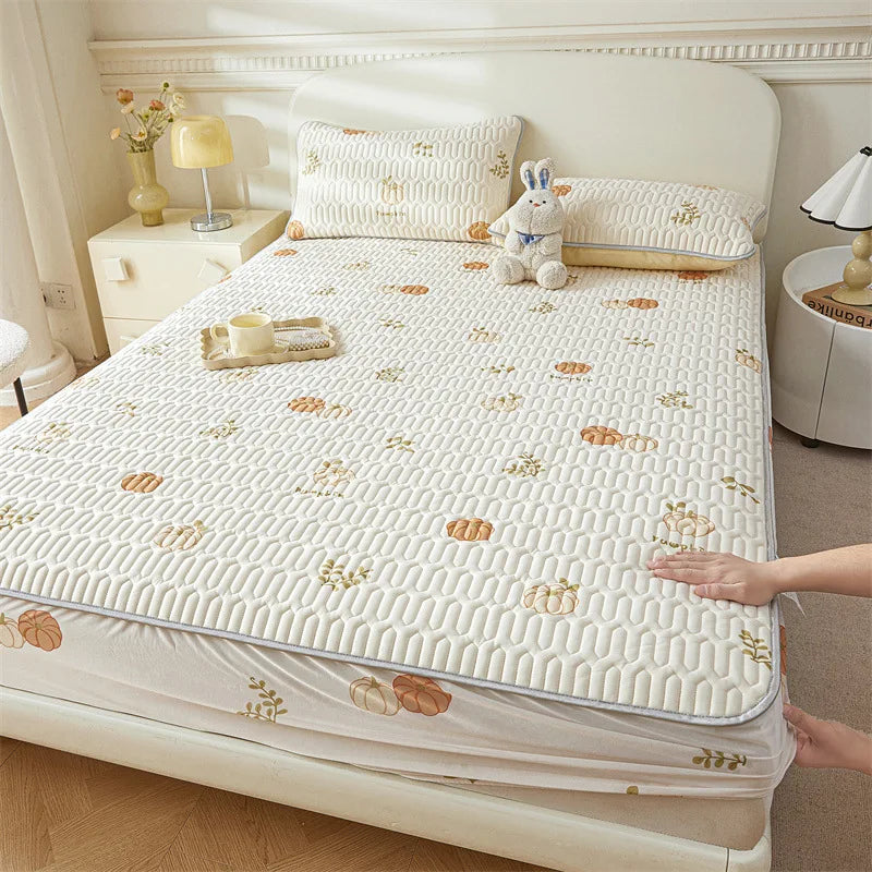 Afralia™ Cute Cartoon Pattern Cooling Fitted Sheet with Natural Latex Fabric
