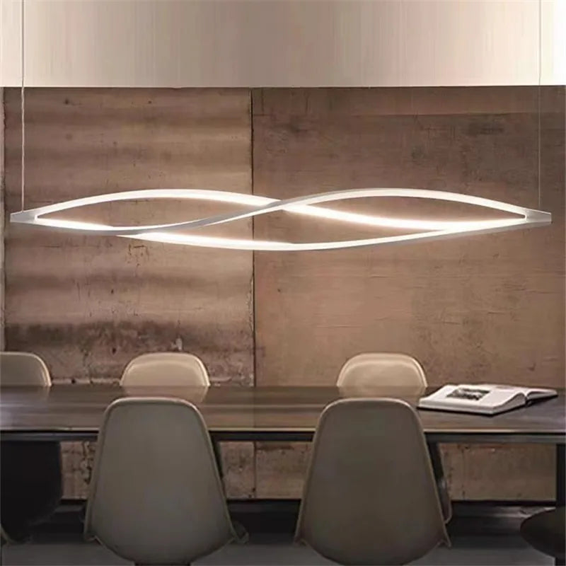 Afralia™ LED Spiral Aluminu Chandelier - Modern Decor for Home, Office, and Dining Areas