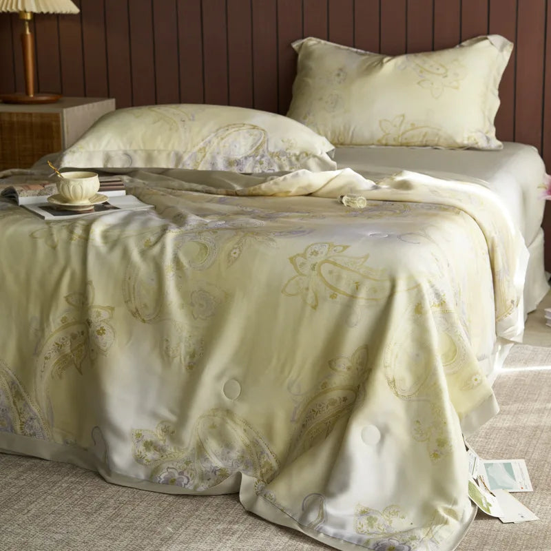 Afralia™ Nordic Satin Summer Comforter - Cooling, Silky, Breathable Quilt for Hot Flashes