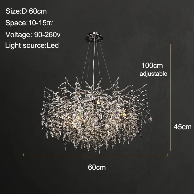 Afralia™ Branch Crystal Chandelier: Luxury LED Ceiling Light for Living Room & Dining Room