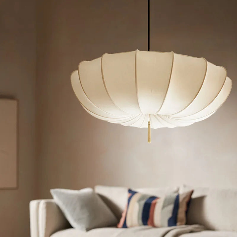 Afralia™ Nordic Cloth Chandelier Ceiling LED Lustres Pendentes for Bedroom Living Dining Room