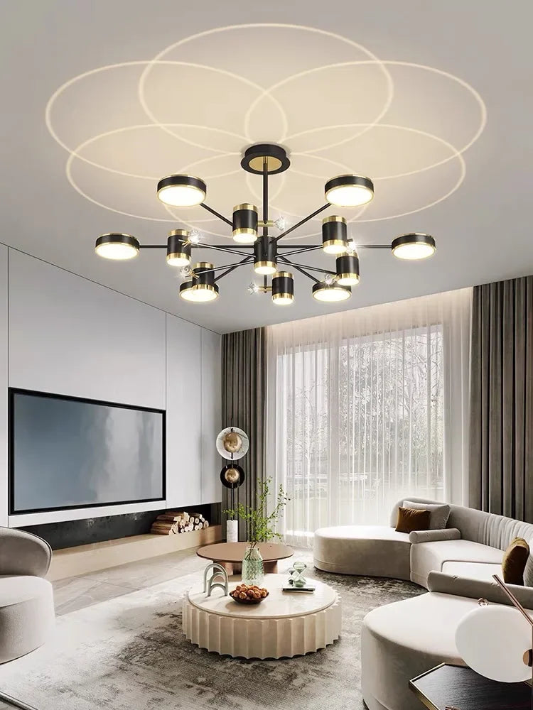 Afralia™ Nordic Starry Ceiling Chandelier: LED Dimmable Lamps for Living Room, Bedroom, Study Room