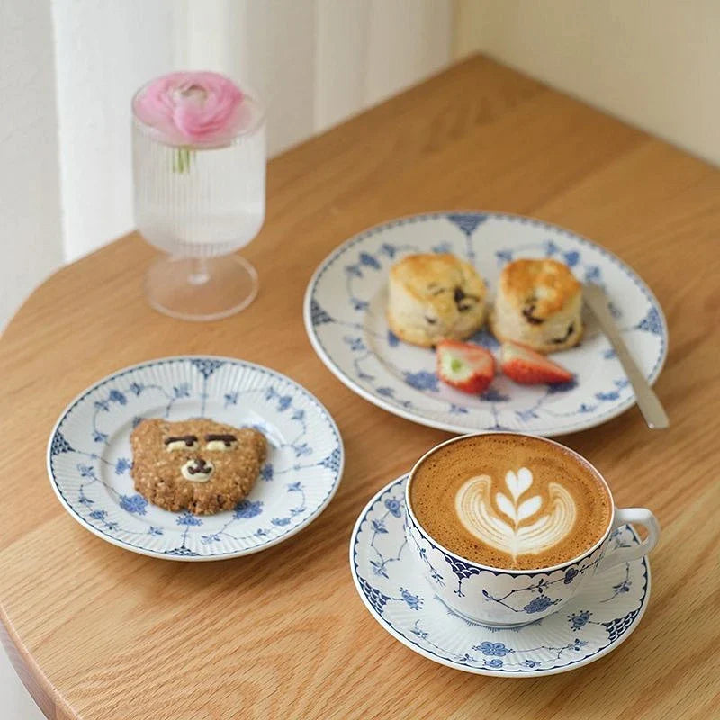 Afralia™ Ceramic Coffee Set: Cup, Saucer, Sugar Bowl, Milk Jug, Plate - Kitchen & Home Essentials