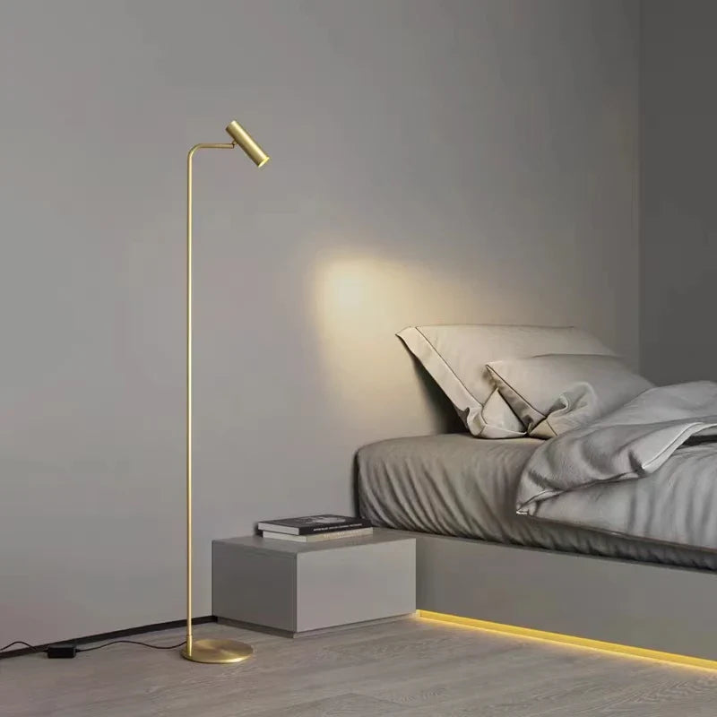 Afralia™ Brass Floor Light: Modern Rotatable Standing Lamp for Living Room, Bedroom, Hotel