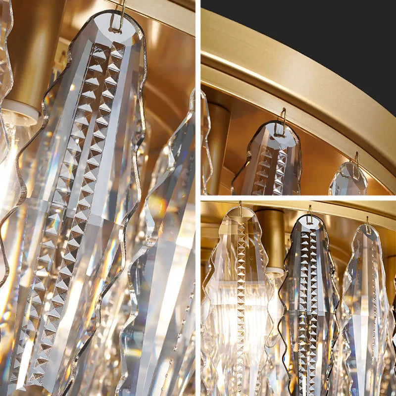 Afralia™ Crystal Ceiling Chandelier LED Lighting for Modern Minimalist Light Luxury Living Room