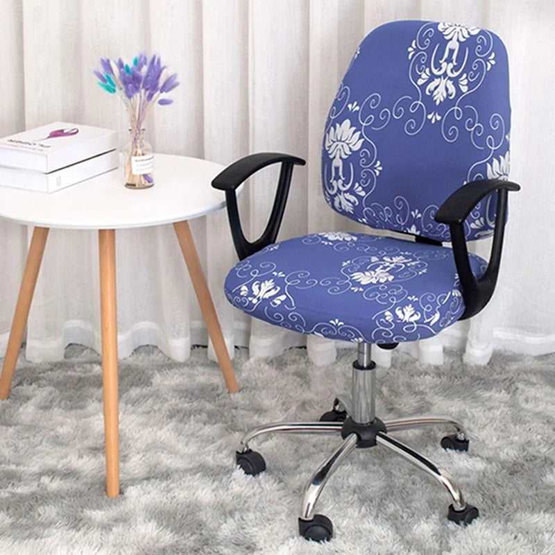 Afralia™ Printed Spandex Chair Cover: Universal Office Chair Protector for Comfort and Style