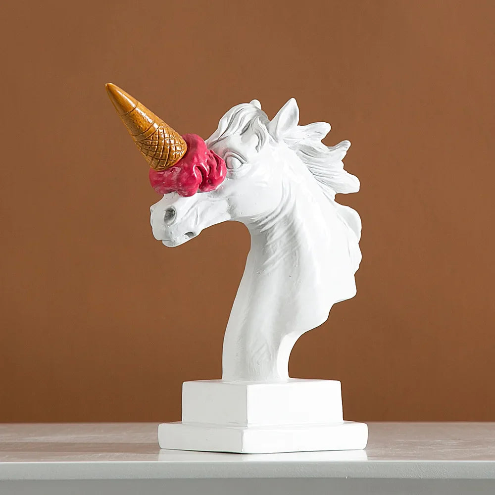 Afralia™ Horse Head Sculpture Resin Animal Statue Modern Home Decor