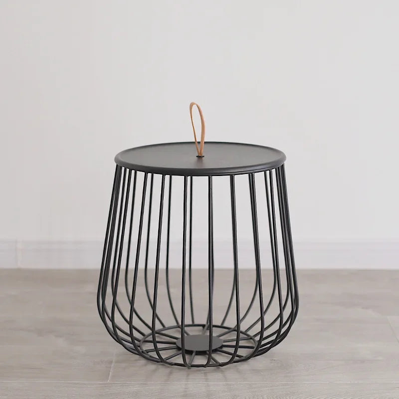 Afralia™ Nordic Iron Art Pumpkin Coffee Table for Modern Living Room - Golden Ins Round