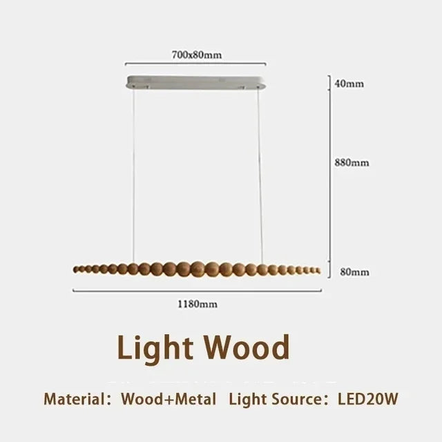 Afralia™ Solid Wood Pendant Light for Living Room Decor - Modern Linear Hanging Ceiling Light