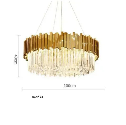 Afralia™ Golden Crystal Ceiling Light for Modern Living Room and Dining Room