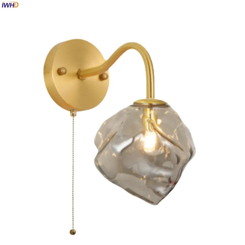 Afralia™ Grey Glass LED Wall Lamp for Home Decor and Lighting