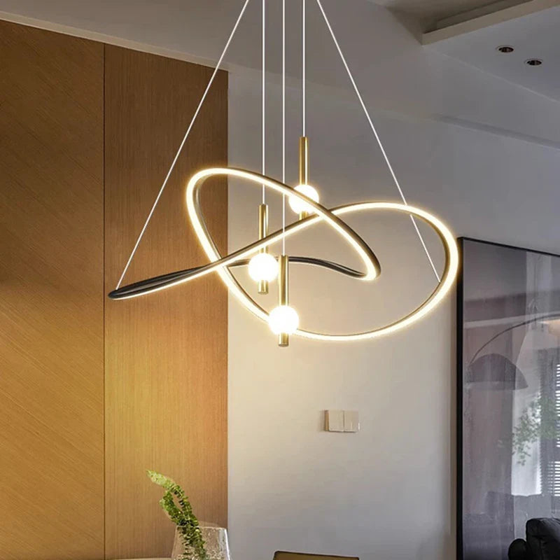 Afralia™ Modern Pendant Light Chandelier for Dining Room Ceiling, LED Indoor Decorative Lighting.