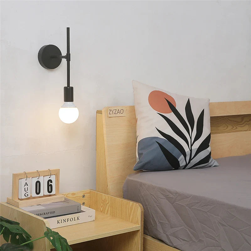 Afralia™ Iron Glass LED Wall Light: Customizable Decorative Black Lamp for Home Indoor