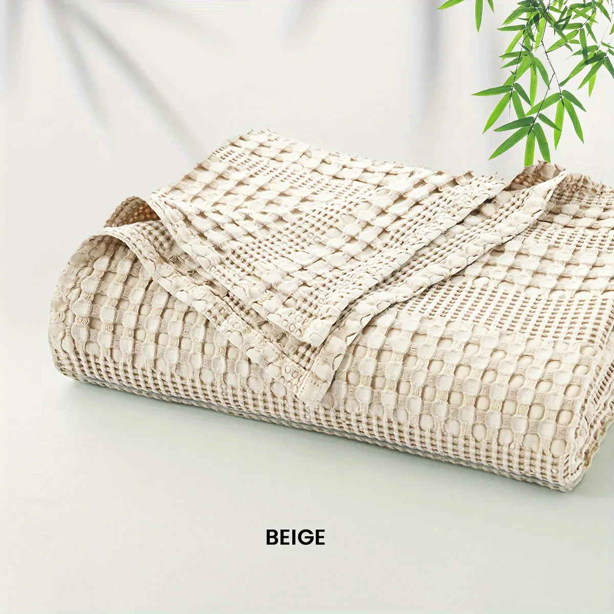 Afralia™ Bamboo Cotton Waffle Blanket - Lightweight Breathable Blanket