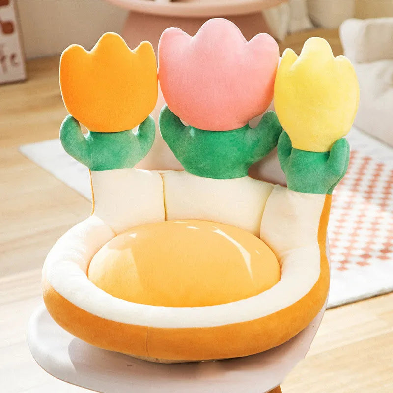 Afralia™ Plush Chair Cushion with Backrest for Comfortable Sitting Experience