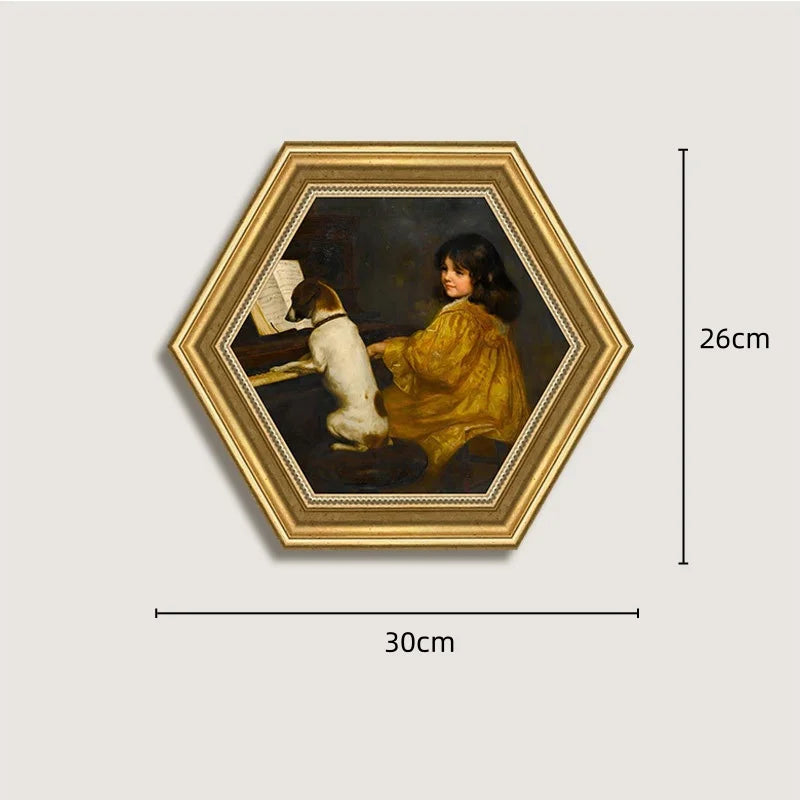 Afralia™ French Vintage Cupid Decorative Painting Set for Living Room Wall Decor