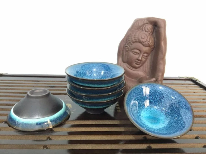 Afralia™ Starry Sky Tea Cup Set - Exquisite Ceramic Teacup and Mug Bowl Puer Cute