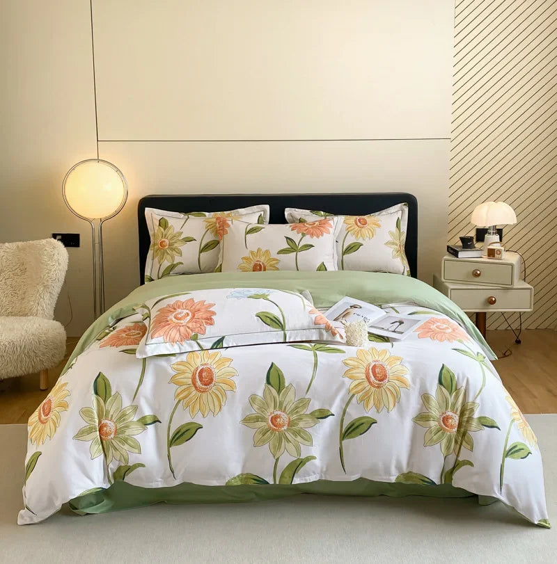 Afralia™ Pastoral Printed Cotton Bedding Sets for Comfortable Sleep