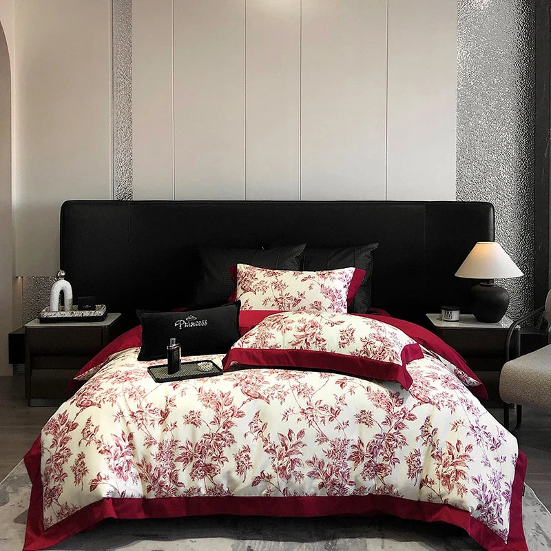 Afralia™ Luxury Vintage Egyptian Cotton Bedding Set with Digital Printing