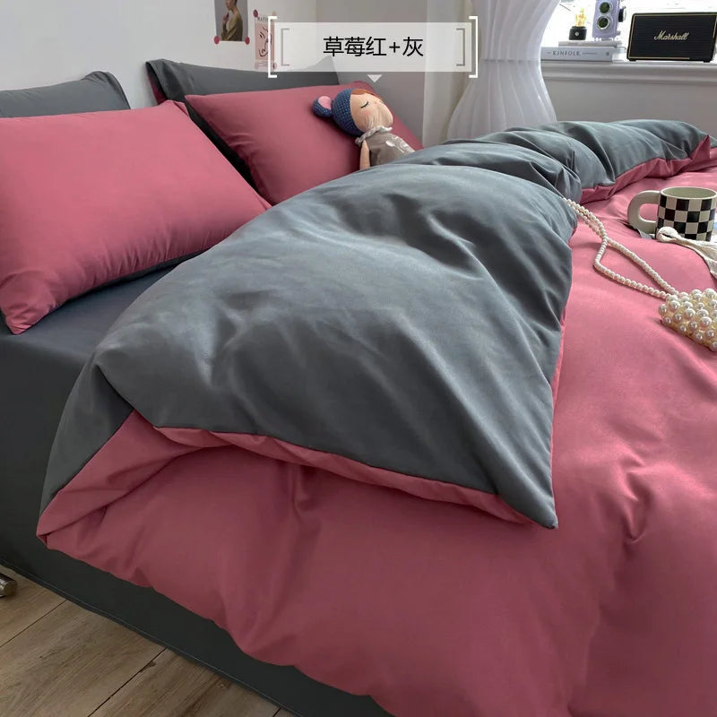 Afralia™ Comfort King Size Bedding Set: Soft Duvet Cover & Pillowcases, Affordable & Durable