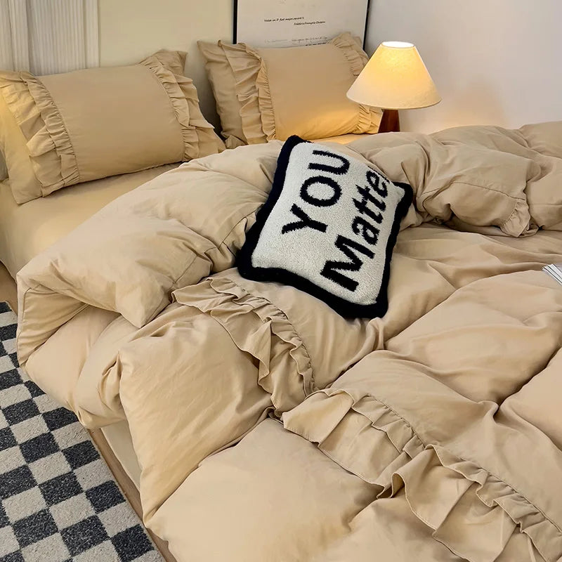 Afralia™ Lace Patchwork Duvet Cover Set, Soft Microfiber, Full Queen Size Bed Linen Pillowcase