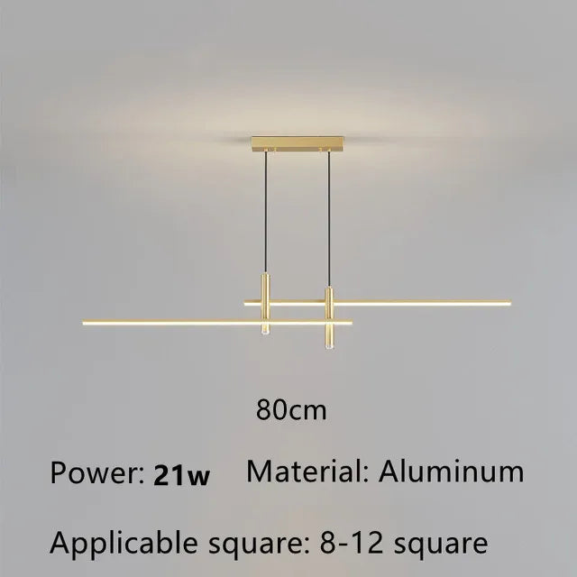 Afralia™ Modern Black Gold LED Pendant Light for Kitchen Dining Chandelier Home Decor
