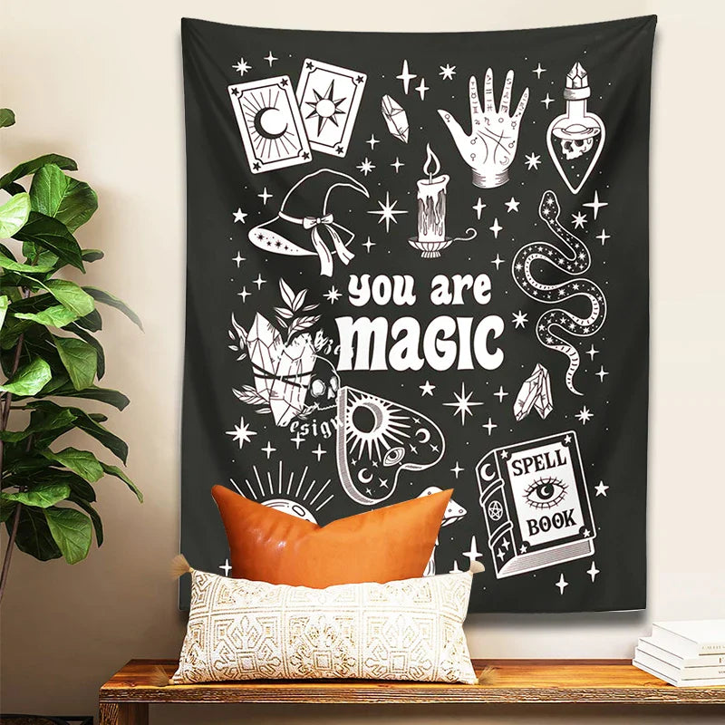 Afralia™ Magic Witchy Decor Tapestry: Tarot Snake Mushroom Aesthetic for Home & Living Room