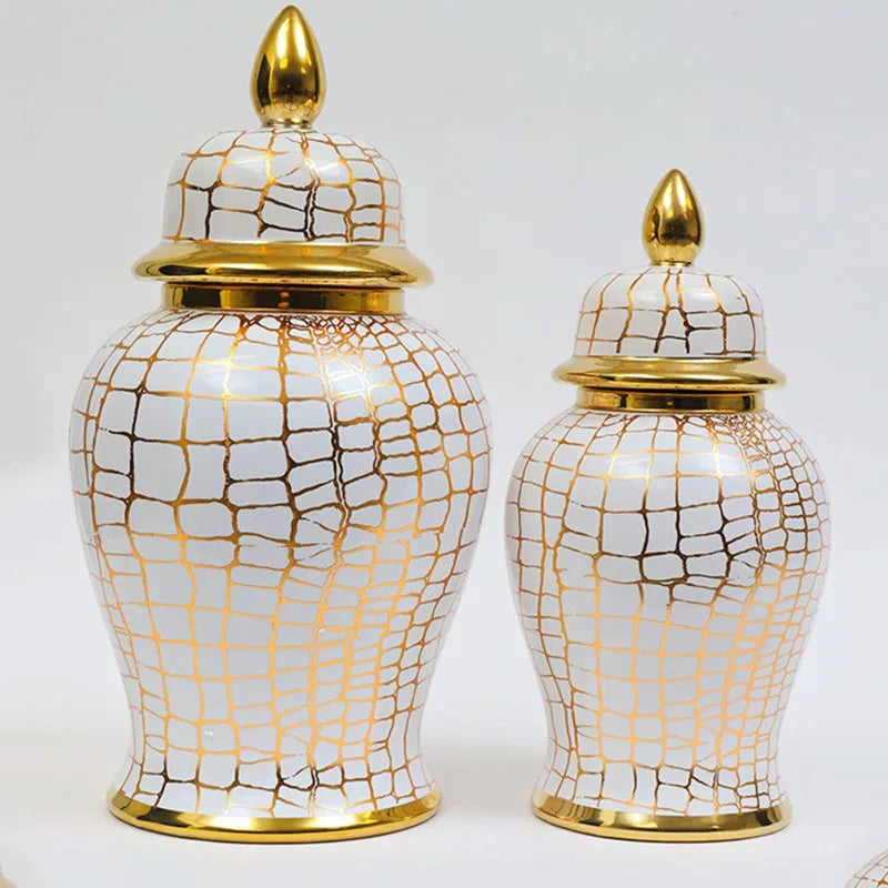 Afralia™ Leopard Print Ceramic Checkmate Jar: Vintage Home Decor Vase & Storage Tank