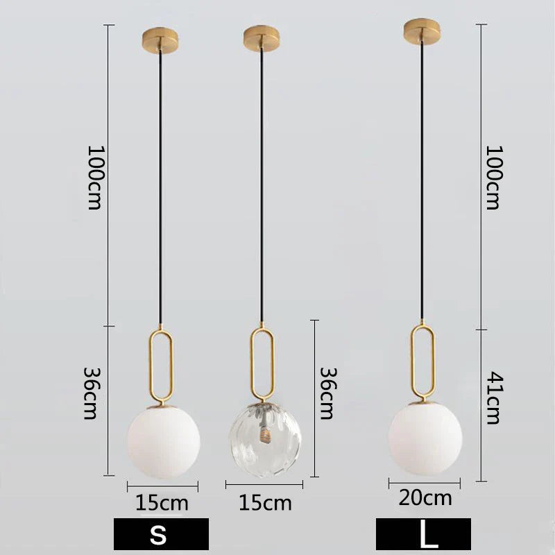 Afralia™ Nordic Glass Pendant Lights - Modern Brass Decor Lighting Fixture