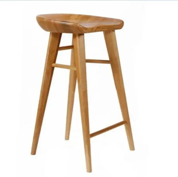 Afralia™ Solid Wood Hyperboloid Stool: Simple Design for Makeup, Shoe Changing - Ash Wood