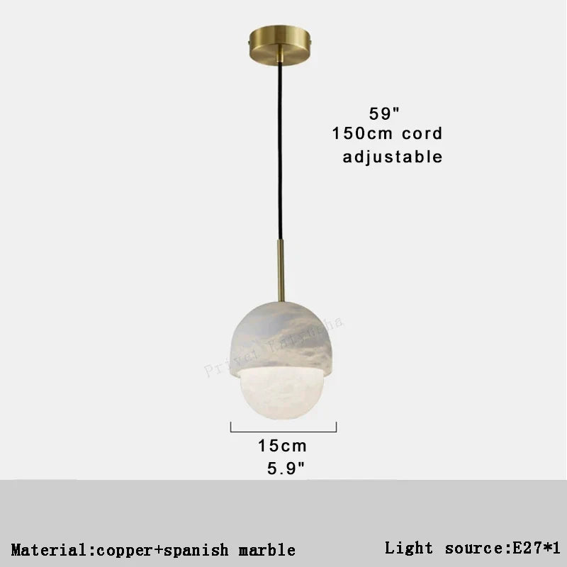 Afralia™ Marble Ball Pendant: Modern, Dimmable LED for Dining Table & Kitchen Island