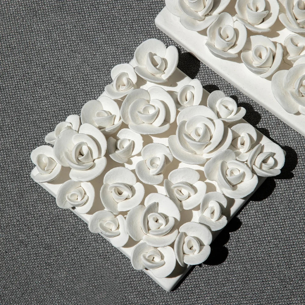 Afralia™ Petal Pendant Embossed Rose Wall Decoration Handmade Ceramic Adornment