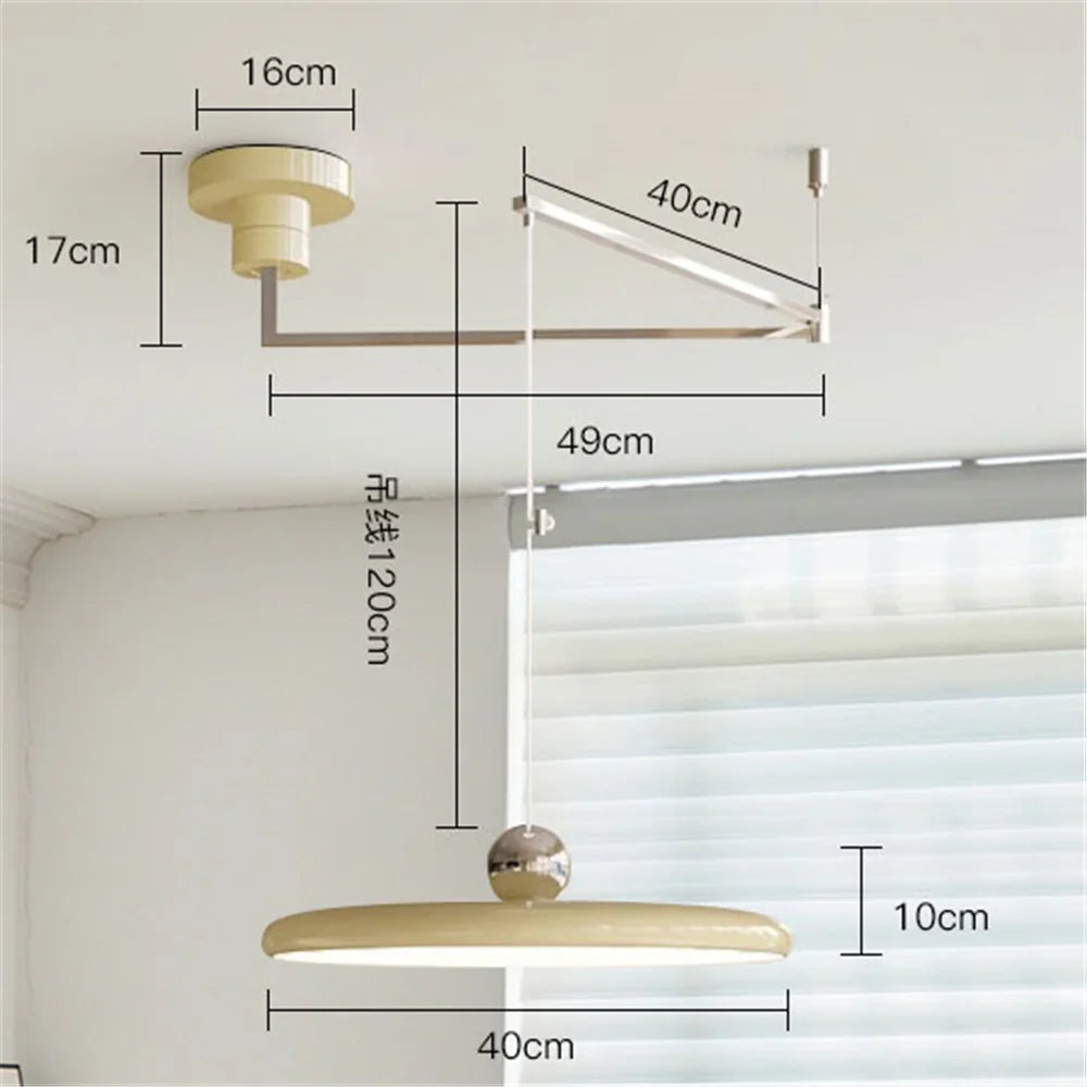 Afralia™ Cream Iron Art Chandelier LED Pendant Light for Bedroom Living Room