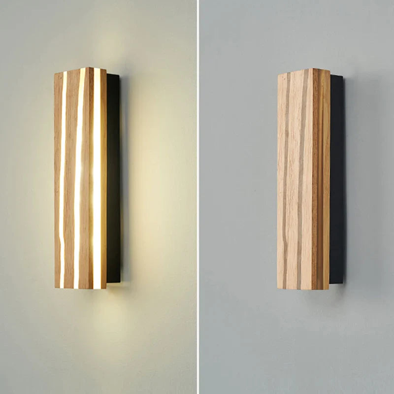 Afralia™ Nordic Wooden LED Wall Sconce for Bedroom Living Room Bathroom Lighting