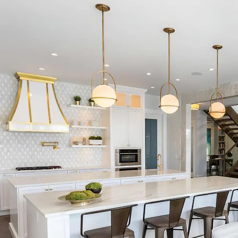 Afralia™ Glass Globe Pendant Light for Kitchen Dining Room - Nordic Design