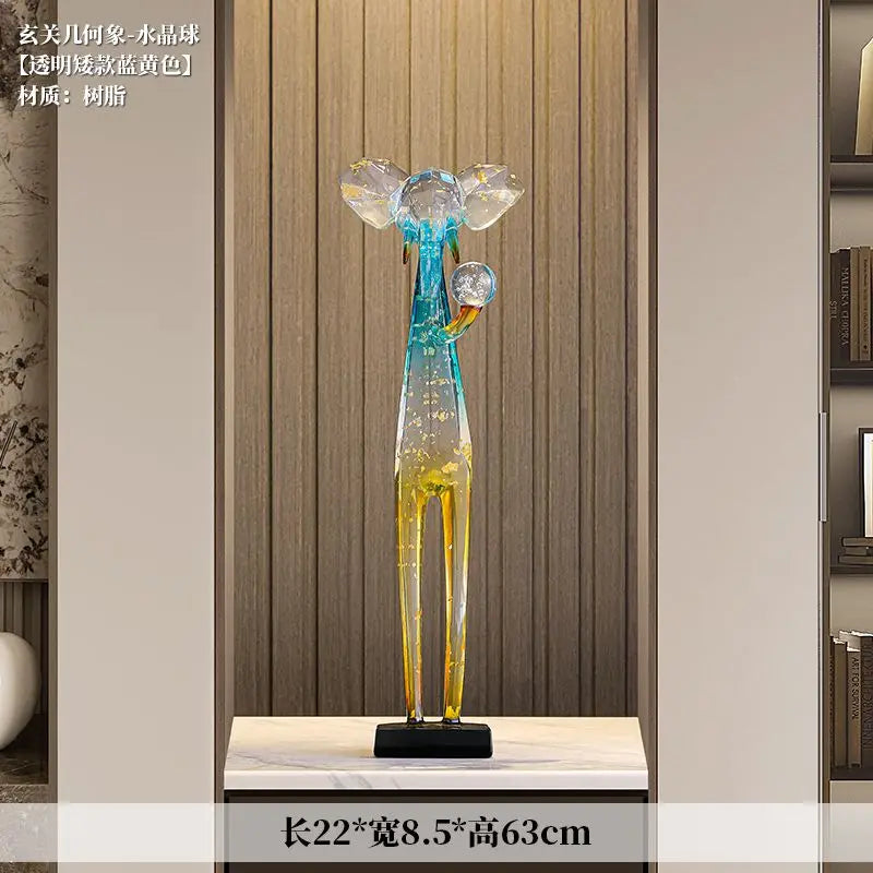 Afralia™ Elephant Floor Decoration Sculpture Living Room TV Cabinet Ornament Figurine