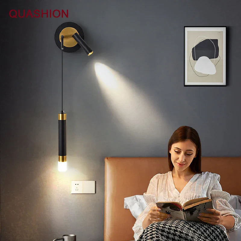 Afralia™ Gold LED Wall Lamp: Luxurious Nordic Spotlight for Home Bedside, Living Room, Bed Wall Light