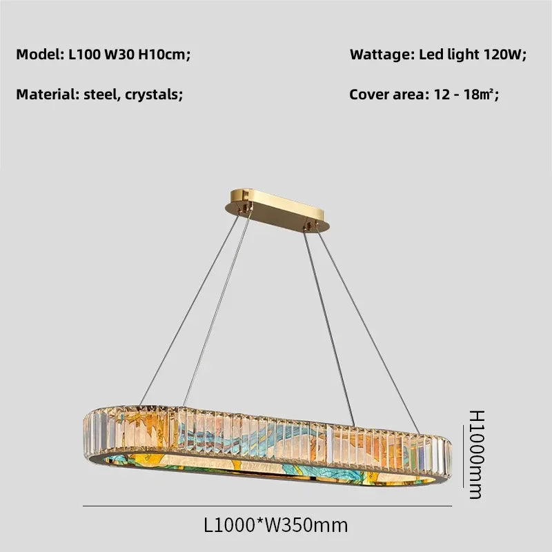 Afralia™ Circle Steel LED Pendant Chandelier, Modern Dimmable Lighting for Living Room Home Decor