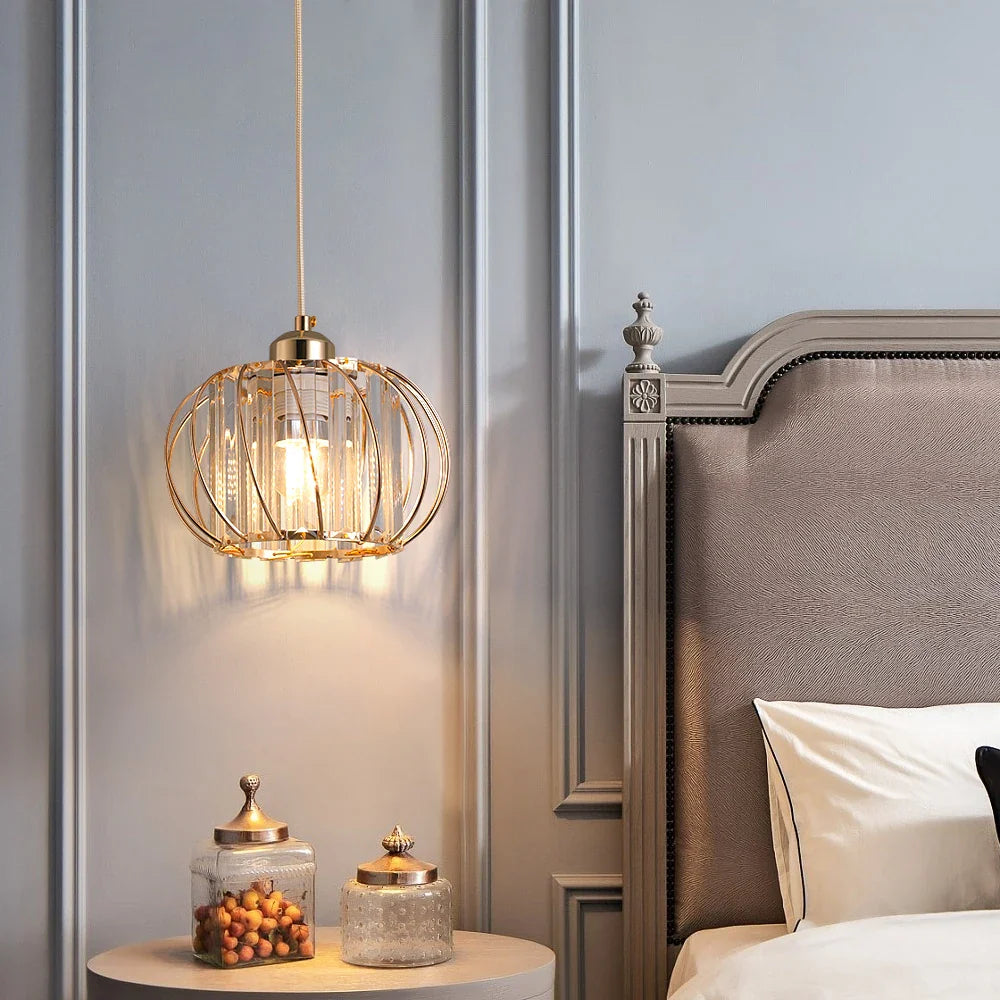 Afralia™ Crystal Chandelier Lantern Pendant Light Fixture for Modern Home Décor