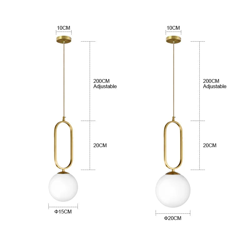 Afralia™ Nordic Glass Ball Chandelier Pendant Light for Modern Dining Room Decor