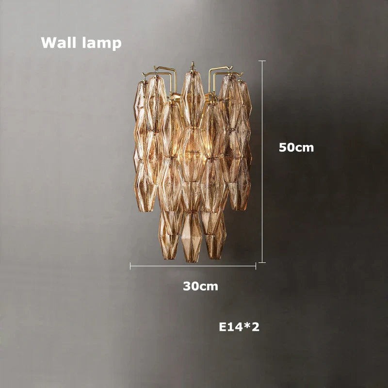 Afralia™ Modern Luxury Glass Shade Brass/Black LED Chandelier, Art Deco Dining Room Ceiling Light