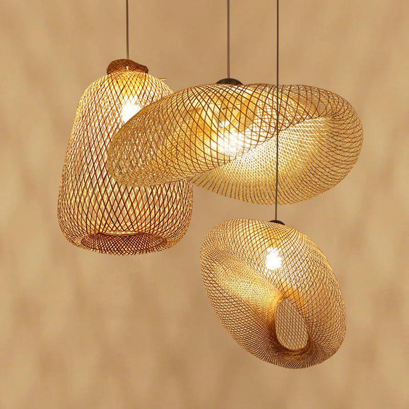 Afralia™ Bamboo Chandelier: Handmade LED Pendant Light for Living & Dining Room.withOpacity