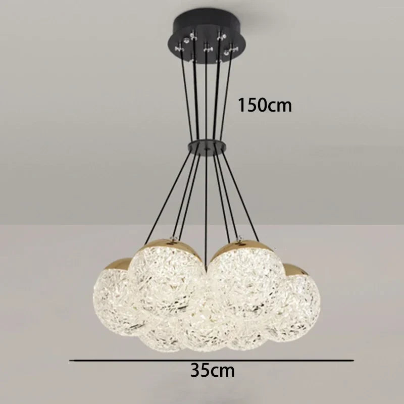 Afralia™ LED Chandelier Ceiling Lamp for Chic Bedroom Decor and Living Room Lighting
