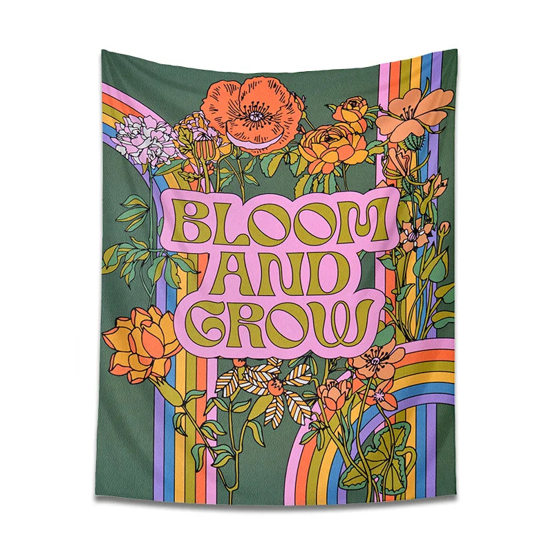 Afralia™ Rainbow Flower Tapestry Wall Hanging for Hippie Bohemian Home Decor