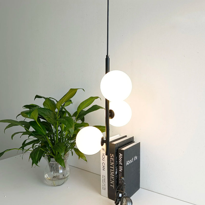 Nordic Black Glass Ball LED Pendant Lights by Afralia™ - Modern Bedroom & Living Room Decor