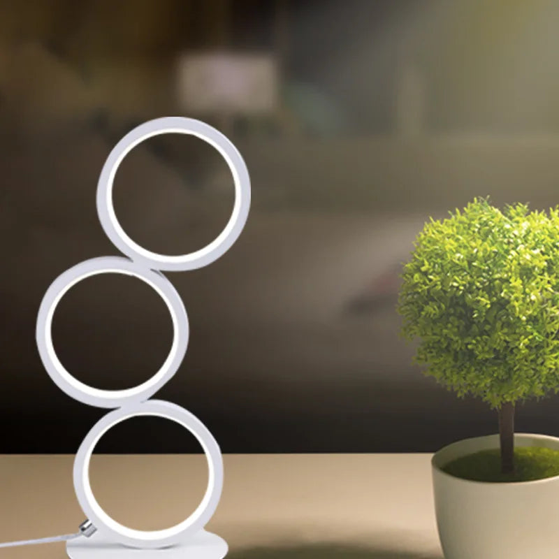 Afralia™ Touch Ring Desk Lamp Simple Modern Living Room Bedroom Night Light