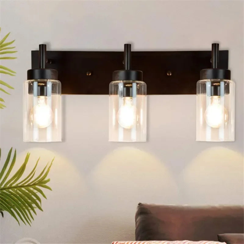 Afralia™ Vintage Industrial Wall Sconce Light with Clear Glass Shade for Living Room & Kitchen