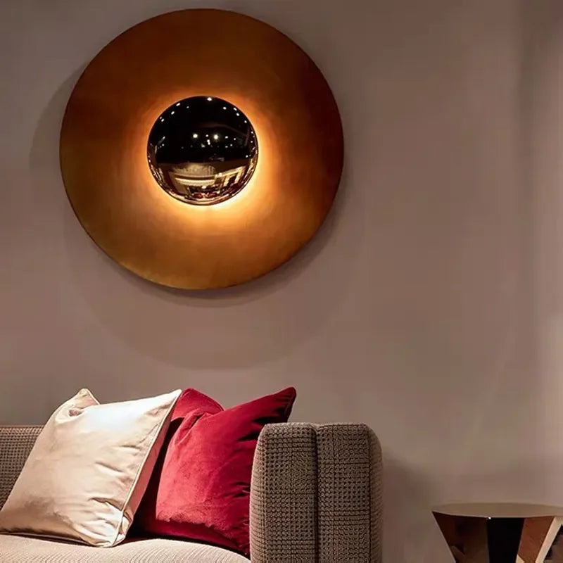 Afralia™ Modern Round LED Wall Lamp Living Room Bedroom Sconce Light